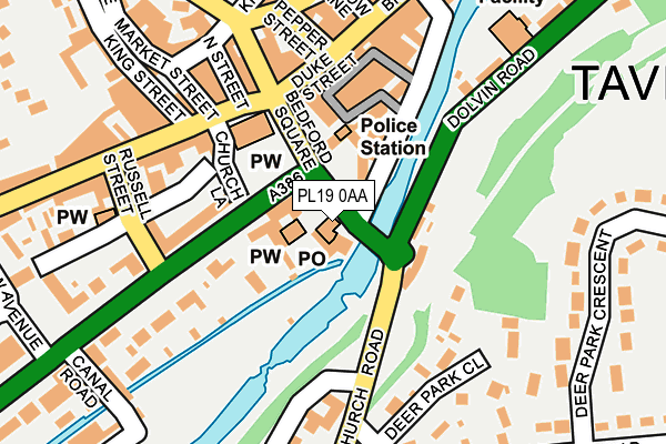 PL19 0AA map - OS OpenMap – Local (Ordnance Survey)