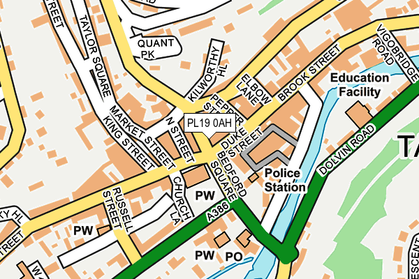 PL19 0AH map - OS OpenMap – Local (Ordnance Survey)