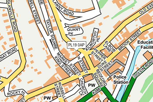 PL19 0AP map - OS OpenMap – Local (Ordnance Survey)