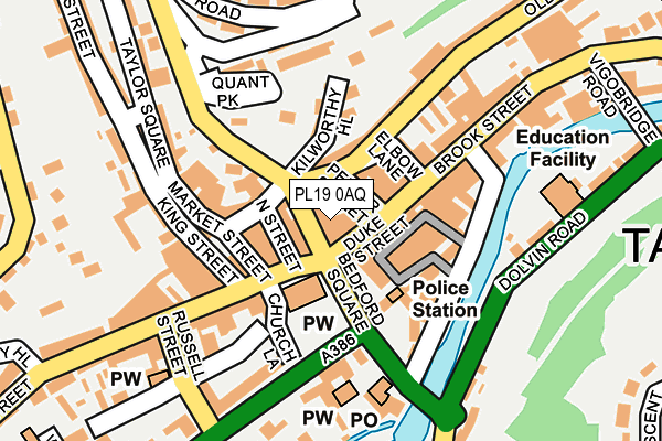 PL19 0AQ map - OS OpenMap – Local (Ordnance Survey)