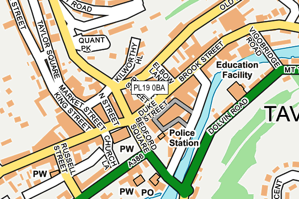 PL19 0BA map - OS OpenMap – Local (Ordnance Survey)