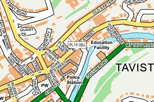 PL19 0BJ map - OS OpenMap – Local (Ordnance Survey)