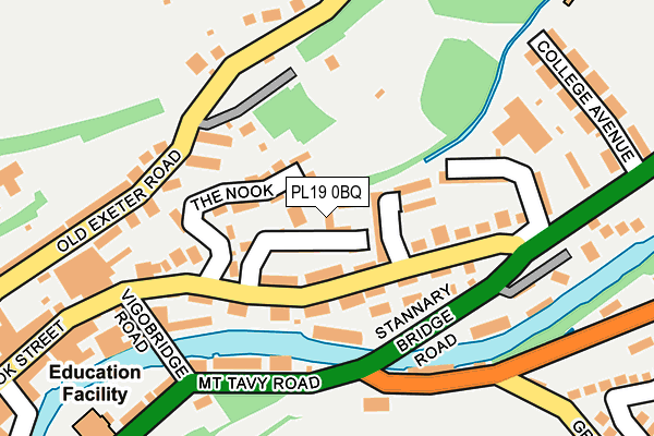 PL19 0BQ map - OS OpenMap – Local (Ordnance Survey)