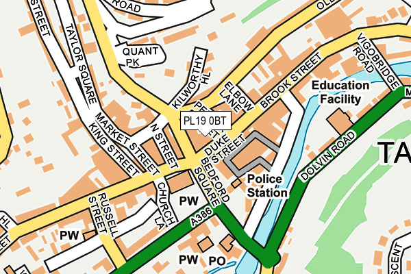 PL19 0BT map - OS OpenMap – Local (Ordnance Survey)