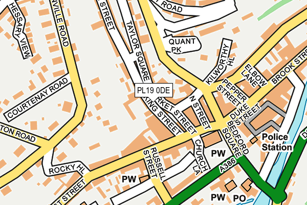 PL19 0DE map - OS OpenMap – Local (Ordnance Survey)