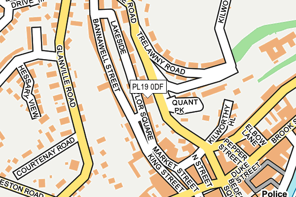 PL19 0DF map - OS OpenMap – Local (Ordnance Survey)