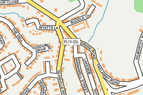 PL19 0DL map - OS OpenMap – Local (Ordnance Survey)