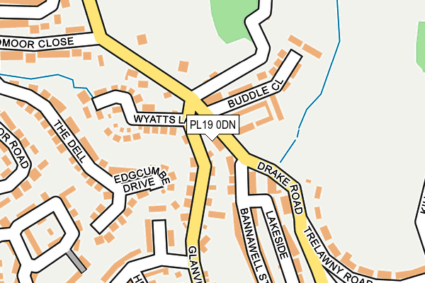 PL19 0DN map - OS OpenMap – Local (Ordnance Survey)