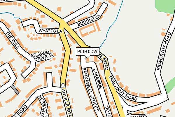 PL19 0DW map - OS OpenMap – Local (Ordnance Survey)