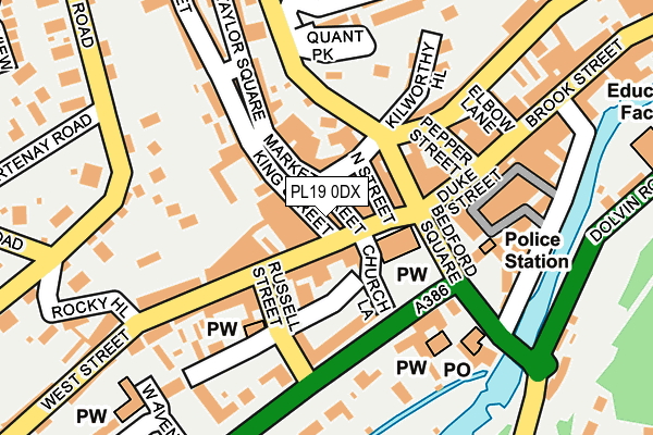 PL19 0DX map - OS OpenMap – Local (Ordnance Survey)