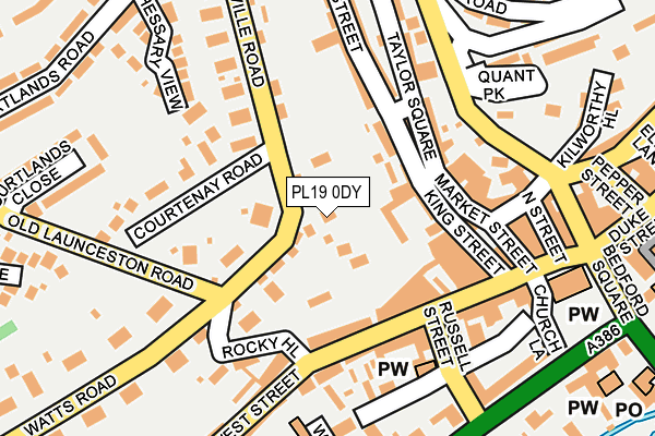 PL19 0DY map - OS OpenMap – Local (Ordnance Survey)