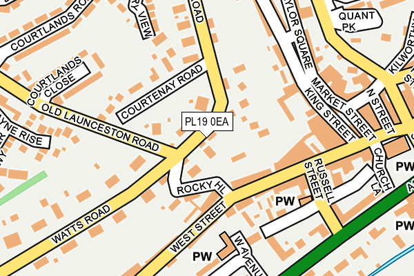 PL19 0EA map - OS OpenMap – Local (Ordnance Survey)