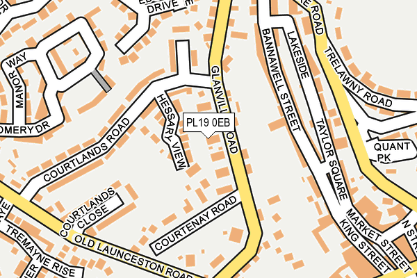 PL19 0EB map - OS OpenMap – Local (Ordnance Survey)
