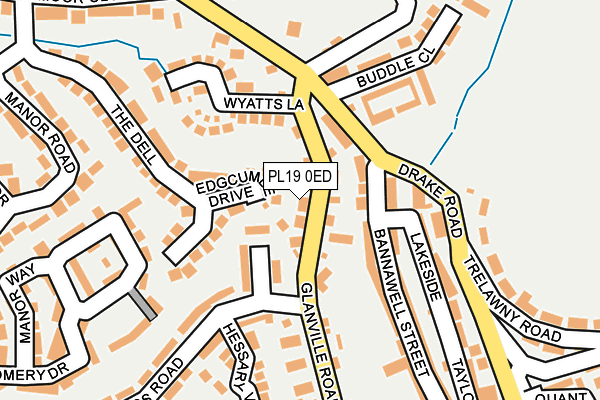 PL19 0ED map - OS OpenMap – Local (Ordnance Survey)