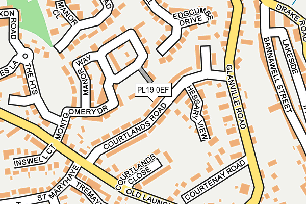 PL19 0EF map - OS OpenMap – Local (Ordnance Survey)