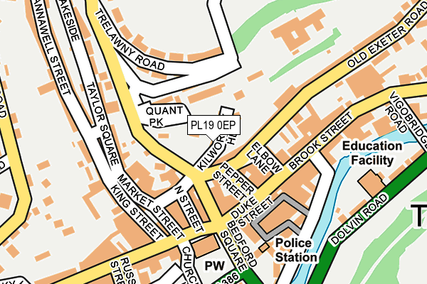PL19 0EP map - OS OpenMap – Local (Ordnance Survey)