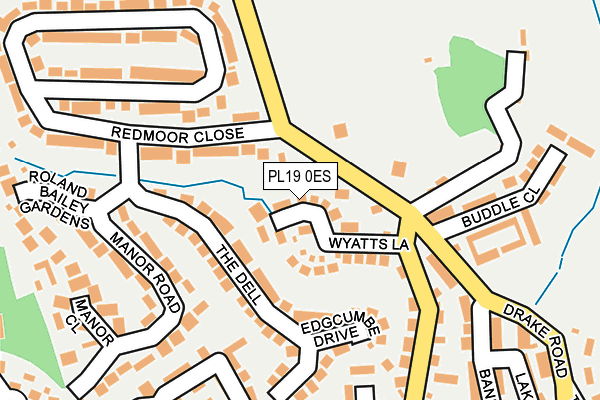 PL19 0ES map - OS OpenMap – Local (Ordnance Survey)
