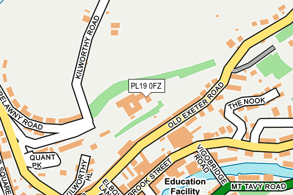 PL19 0FZ map - OS OpenMap – Local (Ordnance Survey)