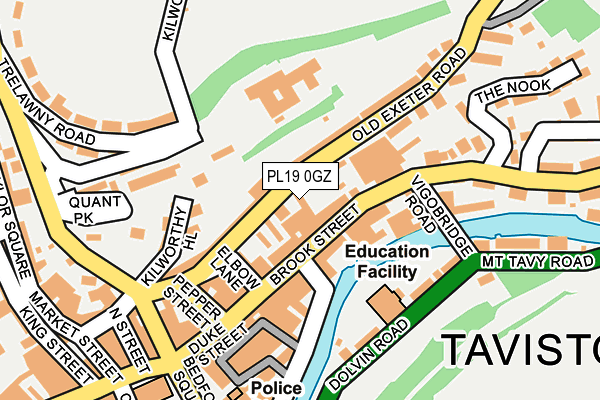 PL19 0GZ map - OS OpenMap – Local (Ordnance Survey)