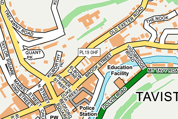 PL19 0HF map - OS OpenMap – Local (Ordnance Survey)