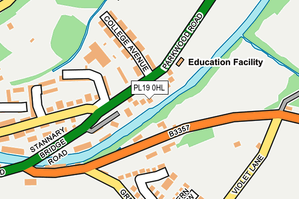 PL19 0HL map - OS OpenMap – Local (Ordnance Survey)