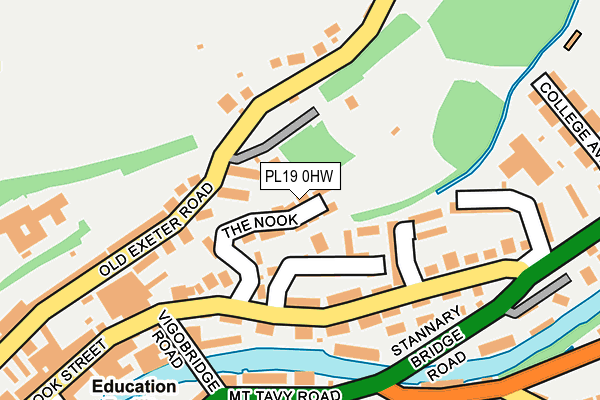 PL19 0HW map - OS OpenMap – Local (Ordnance Survey)