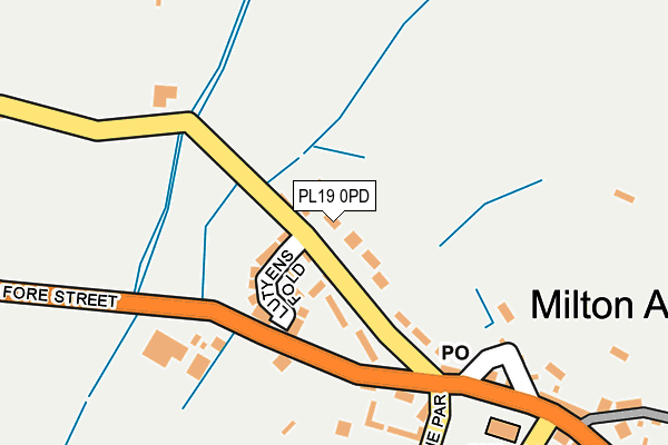 PL19 0PD map - OS OpenMap – Local (Ordnance Survey)