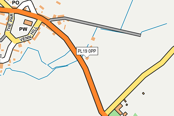 PL19 0PP map - OS OpenMap – Local (Ordnance Survey)