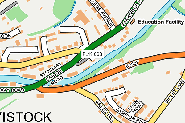 PL19 0SB map - OS OpenMap – Local (Ordnance Survey)