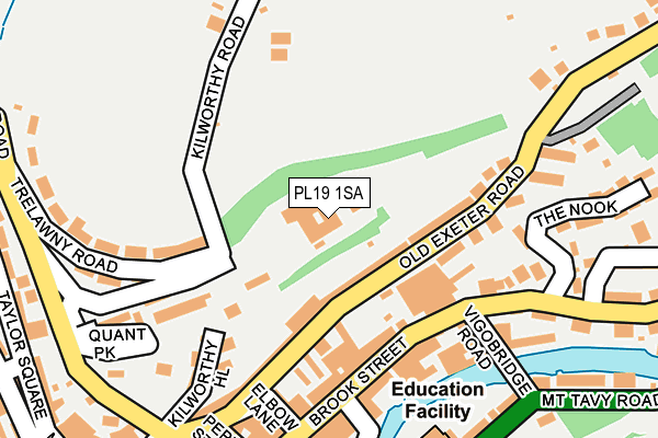 PL19 1SA map - OS OpenMap – Local (Ordnance Survey)