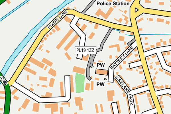 PL19 1ZZ map - OS OpenMap – Local (Ordnance Survey)