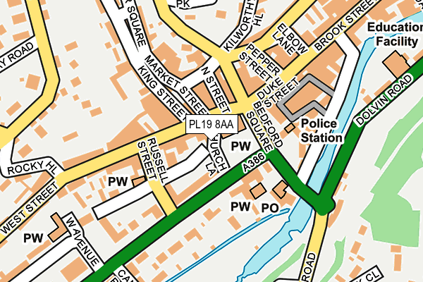 PL19 8AA map - OS OpenMap – Local (Ordnance Survey)