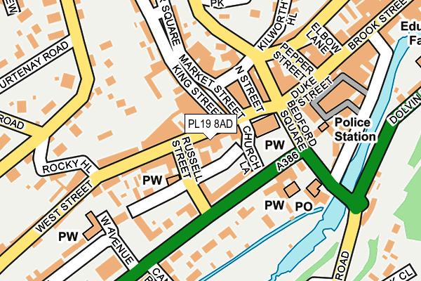 PL19 8AD map - OS OpenMap – Local (Ordnance Survey)