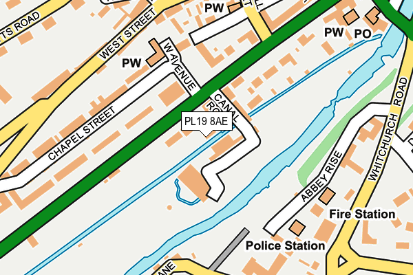 PL19 8AE map - OS OpenMap – Local (Ordnance Survey)