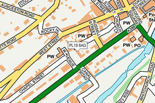 PL19 8AG map - OS OpenMap – Local (Ordnance Survey)