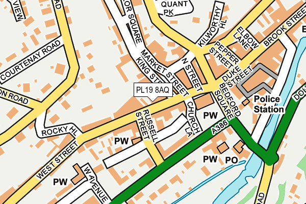 PL19 8AQ map - OS OpenMap – Local (Ordnance Survey)