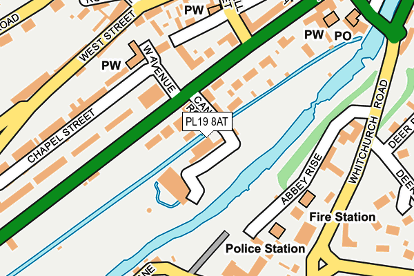 PL19 8AT map - OS OpenMap – Local (Ordnance Survey)