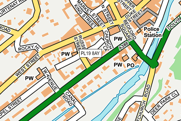PL19 8AY map - OS OpenMap – Local (Ordnance Survey)