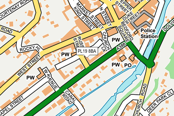 PL19 8BA map - OS OpenMap – Local (Ordnance Survey)