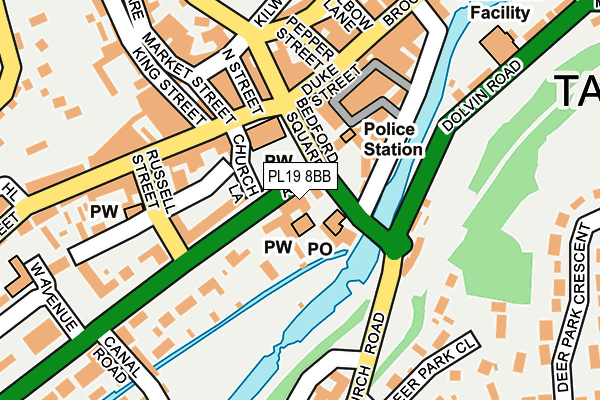 PL19 8BB map - OS OpenMap – Local (Ordnance Survey)