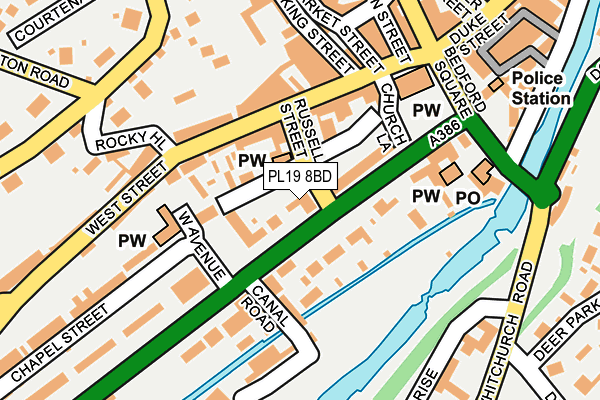 PL19 8BD map - OS OpenMap – Local (Ordnance Survey)