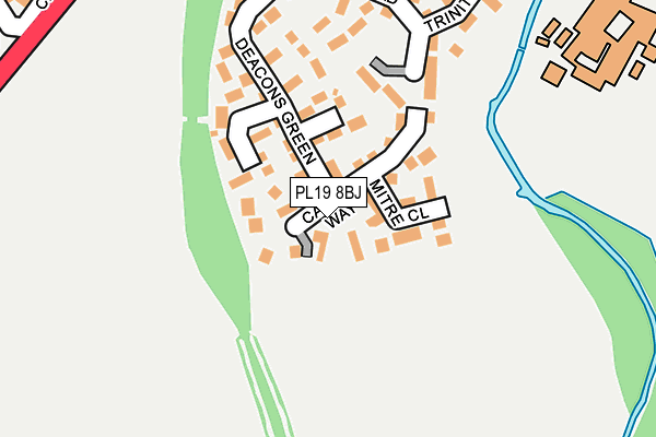 PL19 8BJ map - OS OpenMap – Local (Ordnance Survey)