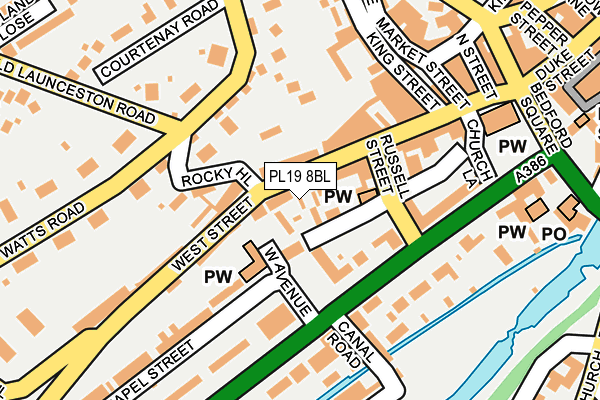 PL19 8BL map - OS OpenMap – Local (Ordnance Survey)