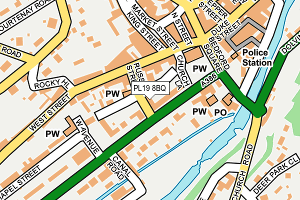 PL19 8BQ map - OS OpenMap – Local (Ordnance Survey)