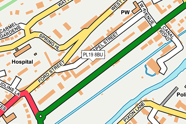 PL19 8BU map - OS OpenMap – Local (Ordnance Survey)