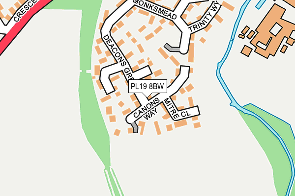 PL19 8BW map - OS OpenMap – Local (Ordnance Survey)