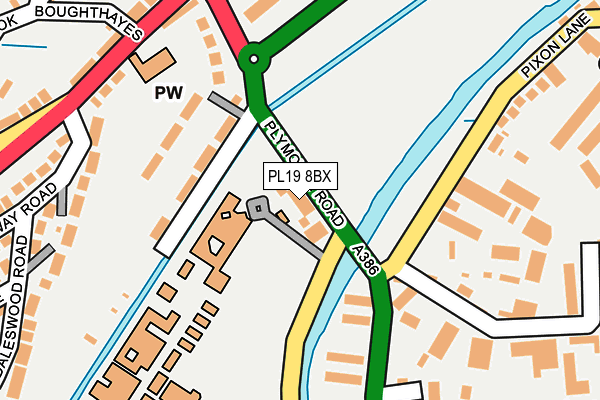PL19 8BX map - OS OpenMap – Local (Ordnance Survey)