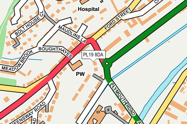 PL19 8DA map - OS OpenMap – Local (Ordnance Survey)