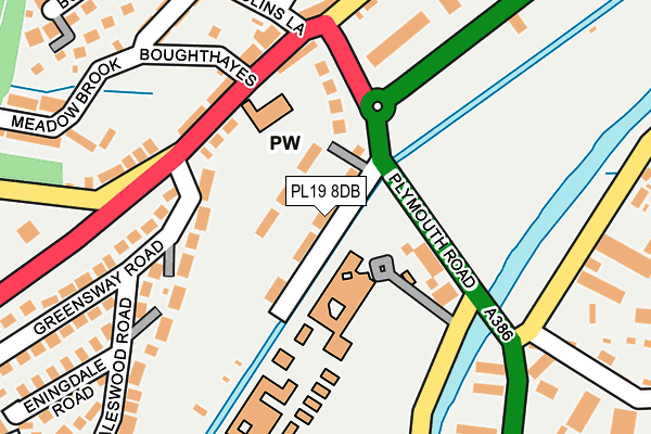 PL19 8DB map - OS OpenMap – Local (Ordnance Survey)