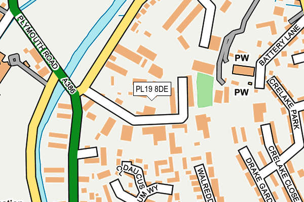 PL19 8DE map - OS OpenMap – Local (Ordnance Survey)